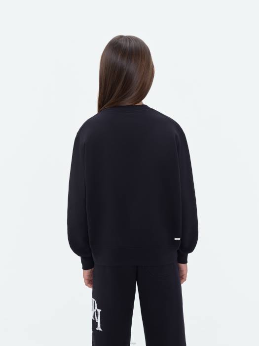 AMIRI barn svart merke forskjøvet scribble crewneck NFBX351