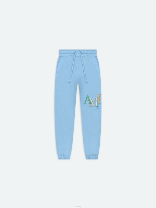 AMIRI barn luftblått merke staggered scribble joggebukse NFBX365