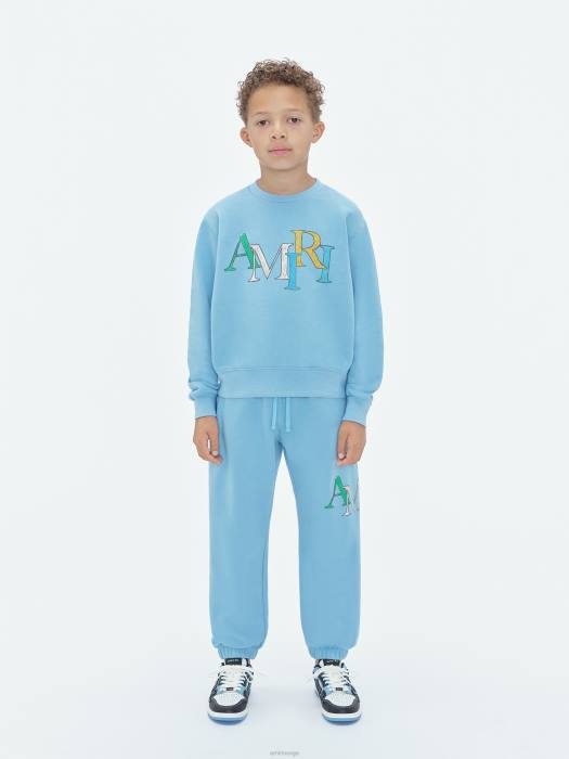 AMIRI barn luftblått merke staggered scribble joggebukse NFBX365