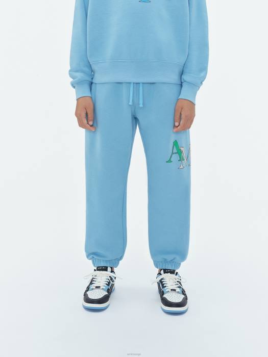 AMIRI barn luftblått merke staggered scribble joggebukse NFBX365