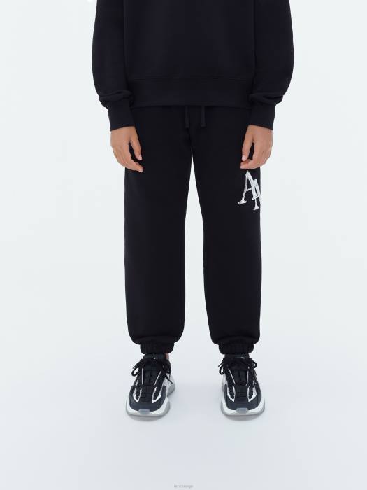 AMIRI barn svart merke staggered scribble joggebukse NFBX361