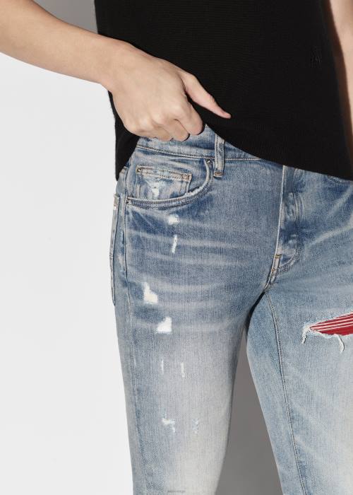 AMIRI menn leire indigo/rød månenyttår mx1 NFBX34
