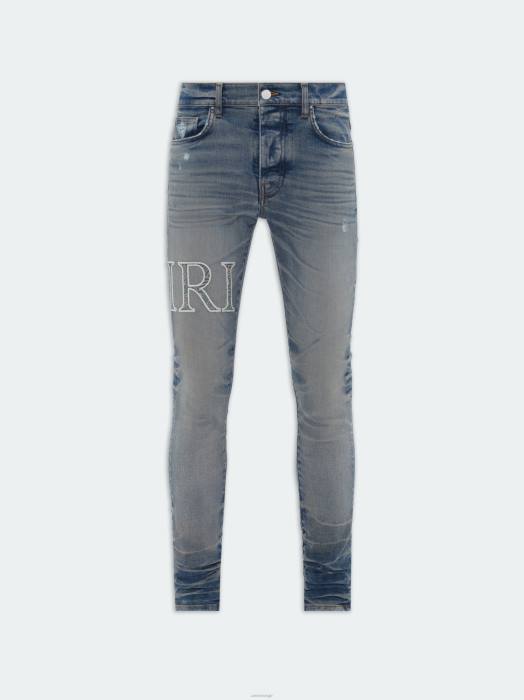 AMIRI menn vintage indigo core logo bandana jacquard jean NFBX39