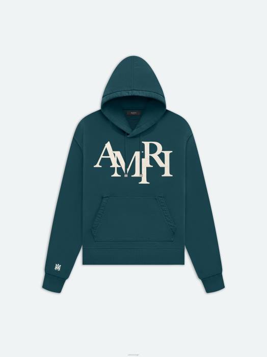 AMIRI menn regnskog merke hettegenser med forskjøvet logo NFBX139
