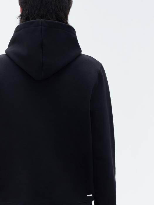 AMIRI menn svart merke hettegenser med forskjøvet logo NFBX140