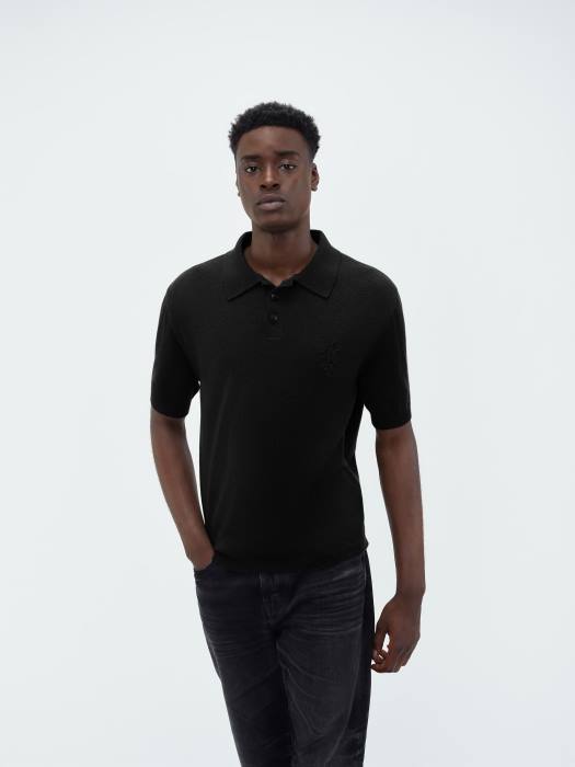 AMIRI menn svart merke stack kortermet polo NFBX98