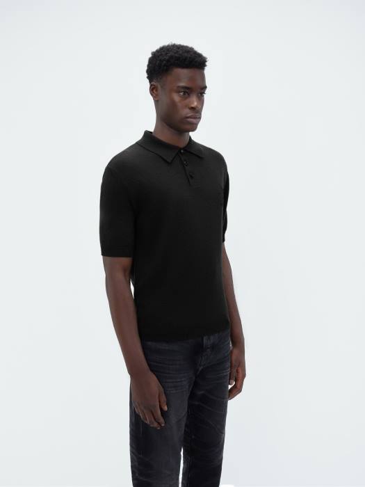 AMIRI menn svart merke stack kortermet polo NFBX98