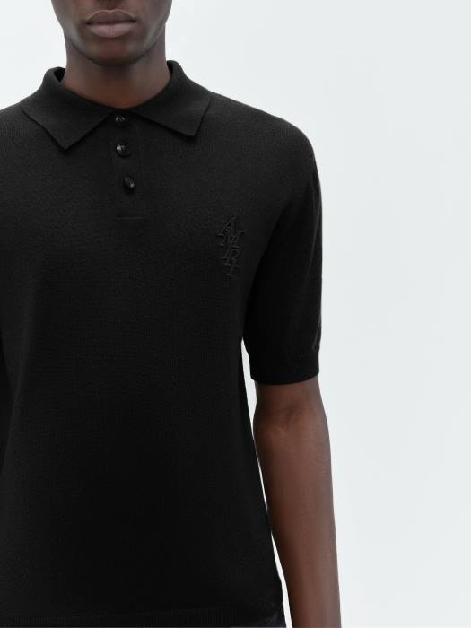 AMIRI menn svart merke stack kortermet polo NFBX98