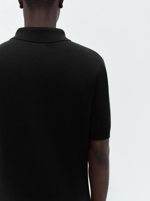 AMIRI menn svart merke stack kortermet polo NFBX98